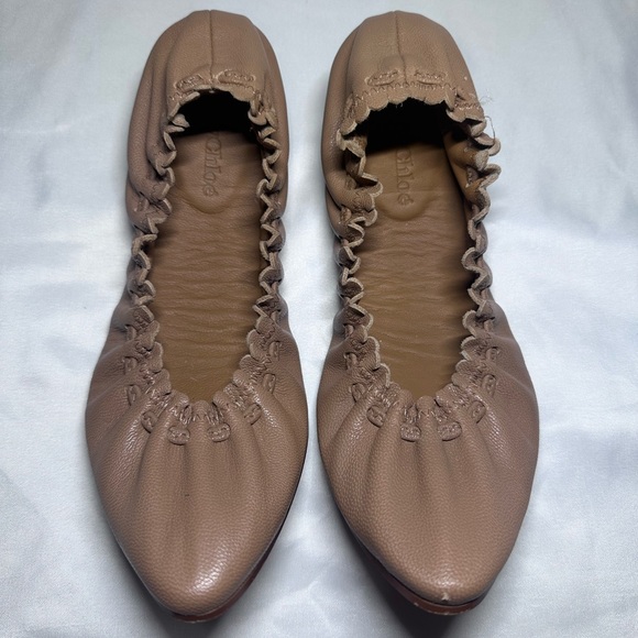 See By Chole Jane Scallop Calfskin Ballerina Flats Size 5.5 - Picture 2 of 11